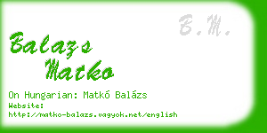 balazs matko business card