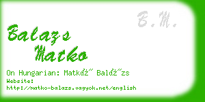 balazs matko business card